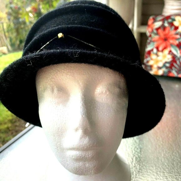 NWOT D&Y 100% wool black women's hat one size - Picture 2 of 7